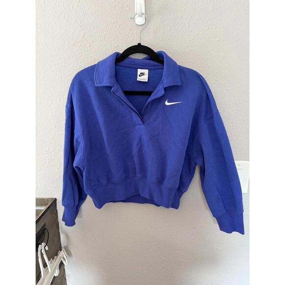 Nike cropped collared pullover size XS. In between purple and blue - Picture 1 of 3